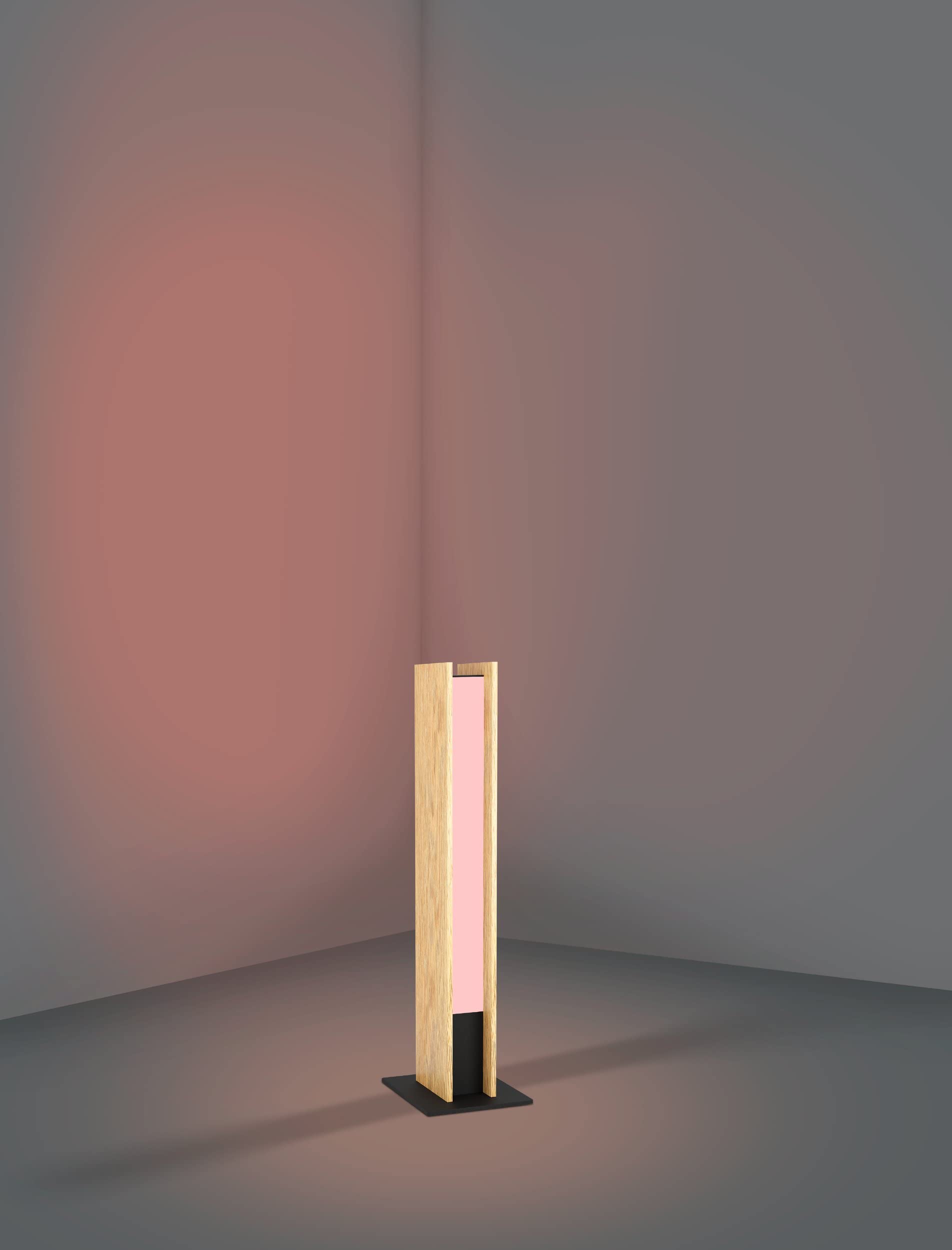 EGLO Connect.z Smart-Home LED Tischlampe Anchorena-Z, Tischleuchte, ZigBee | App und Sprachsteuerung Alexa, warmweiß-kaltweiß, RGB, FSC100HB, dimmbar, Holz Tischleuchte
