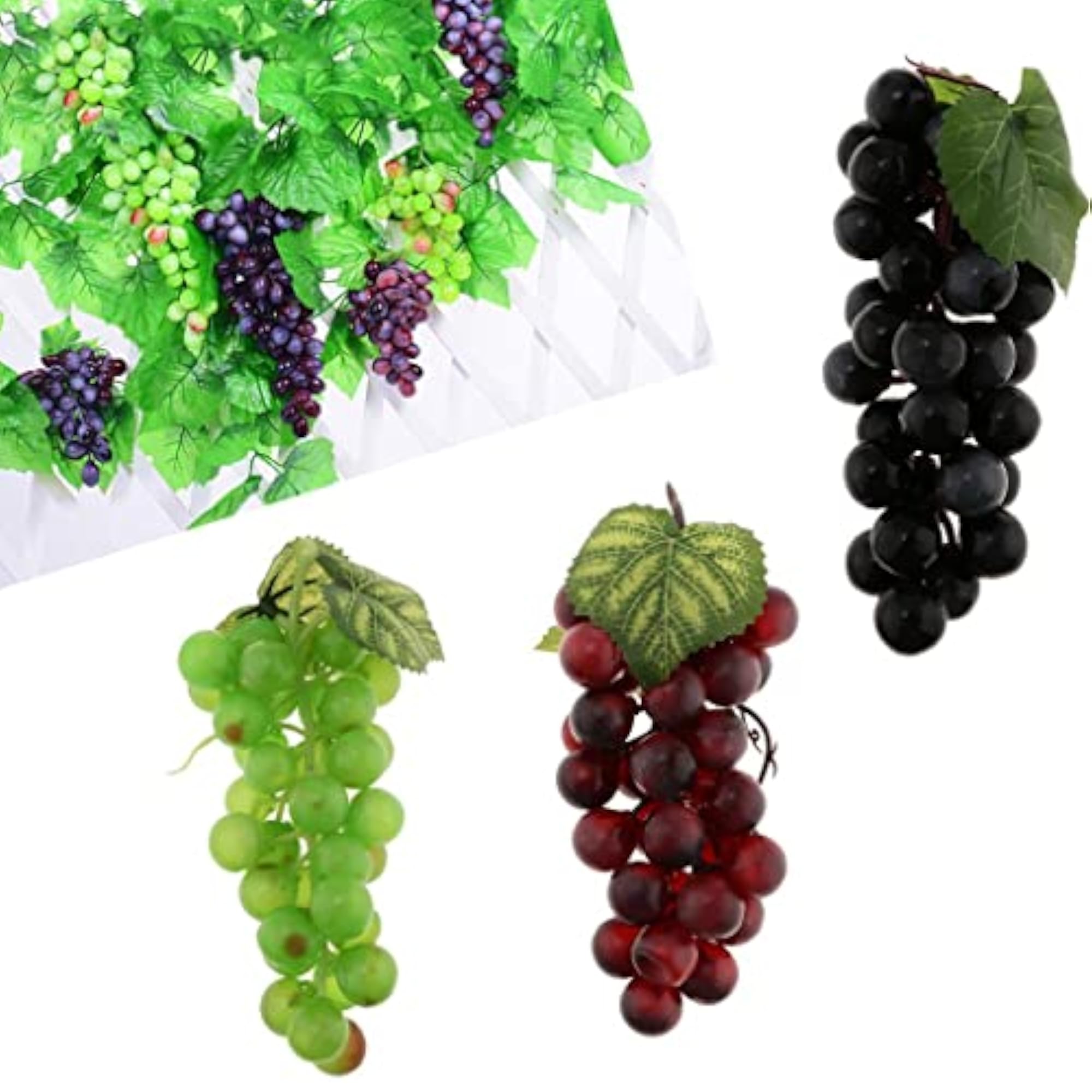 2xArtificial Grapes Fruit Home Kitchen Display