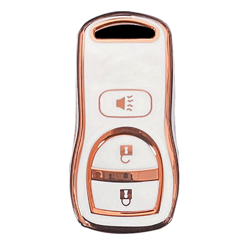 KUNIO Car Key Fob Cover Fit for Nissan Sentra Maxima Altima 350Z X-Trail Leaf Qashqai Juke Note Key Protective Cover Keychain TPU Key Holder 3 Buttons