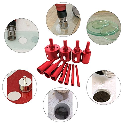 image for ZKer 11Pcs 6-50mm Diamond Coated Drill Bit Set Marble Granite Ceramic 