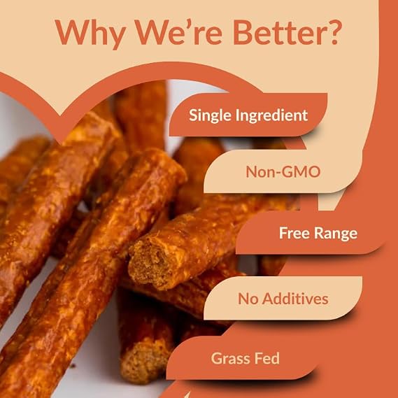 Rabbit Sausage Dog Treats(10 Pack) - Single Ingredient,Jerky | Grain-Free Chews for Dogs | Premium European Quality | High-Protein, Air-Dried, Healthy Snack