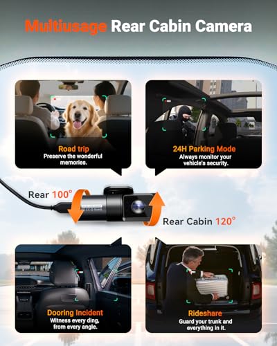 Vantrue N5S 4 Channel 360 Degree WiFi Dash Cam, STARVIS 2, IR Night Vision, 2.7K+1080P*2+1440P Front Rear Inside Dashcam, Voice Control, GPS, 24 Hours Parking Mode, LTE Support, Support 1TB Max