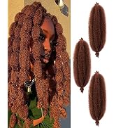 3 Packs Springy Afro Twist Hair with Crochet Hook, 16 Inch Pre-Separated Marley Crochet Braiding ...