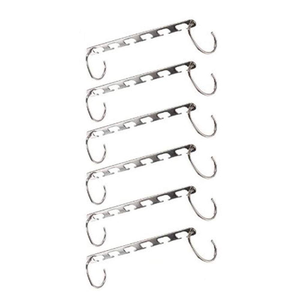 JINGYAN Standard Hangers Clothes Hanger Hanging Chain Metal Cloth Closet Shirts Tidy Save Space Organizer Hangers for clothes 6Pcs