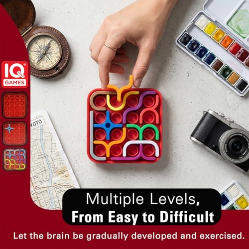 Image of IQ Game Toys Puzzle Set Combo for Kids & Adults|Brain Teaser Logic Puzzle Game |Educational Travel Mind Toy with 24+ & 300+ Challenges | Single Player Thinking Game for Boys & Girls Age 6+