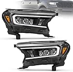 VLAND Headlight Assembly Fit for Ford Ranger(T6) 2016 2017 2018 2019 2020 2021 LED headlamp, with Reflectors, Plug-and-Play, Amber