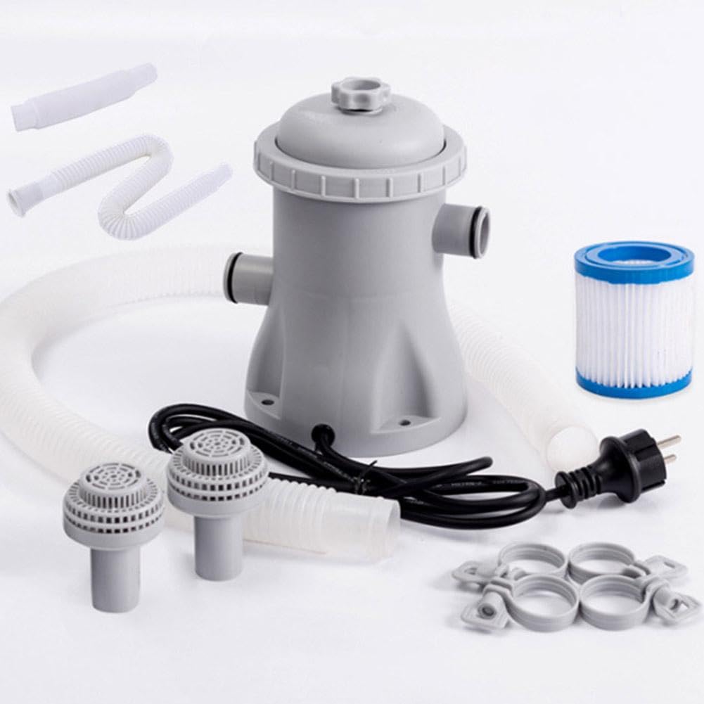 Pompa filtro per piscina, 330 GPH tasso di pompa per piscina, pompa filtro a cartuccia per piscine a terra, pompa filtro per piscina, sistema di pompaggio per piscina pulitore di circolazione