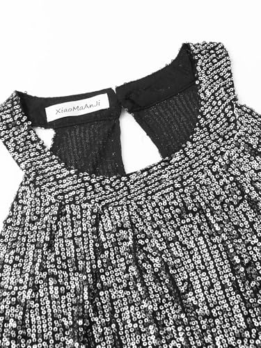 Sparkly Sequin Tops for Women Halter Tank Top Shiny Glitter Club Disco Outfit Sleeveless Dressy Shirt Blouse3