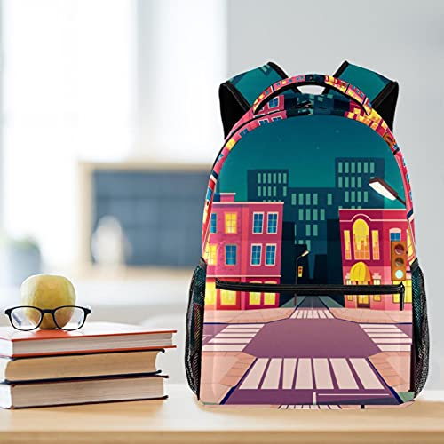 Sac à dos ergonomique grue rouge multicolore avec compartiment 10 pouces