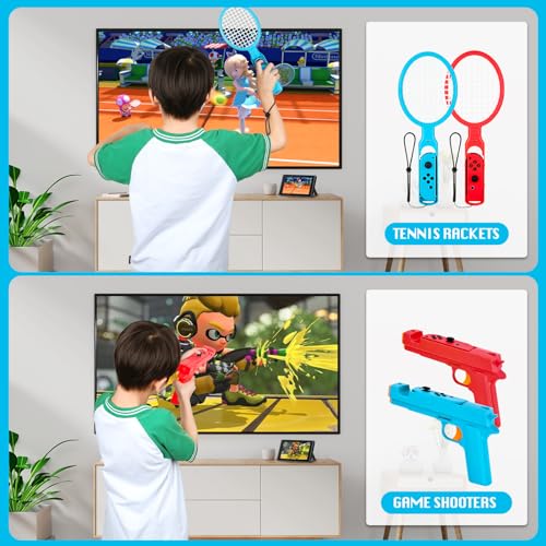 JoyHood Switch Sports Accessories Bundle Compatible with Switch/Switch OLED, 17-in-1 Family Sports Games Accessories Kit for Joy-Con Controller, Switch Sports Accessories for Kids & Adults