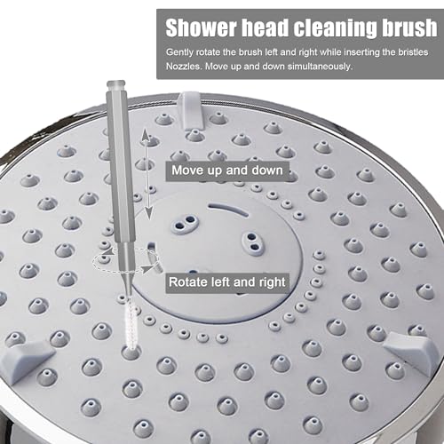 Image of 10pcs Shower Head Cleaners, with 10pcs Needle Picks Anti-Clogging Shower Head Cleaning Brush Tiny Crevice Cleaner Tool for Small Holes Gaps Nozzle Window Slot Household Bathroom (Gray)