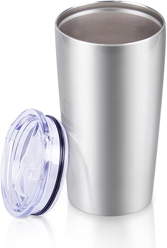 Miniatura 7 de eing Vaso delgado de acero inoxidable, vaso de 12 onzas, doble pared aislada al vacío, taza de café de acero inoxidable con tapa, taza de viaje 4