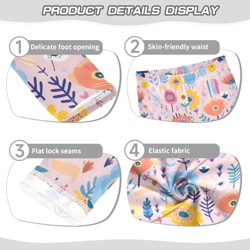 Girls' Leggings Flowers Floral Pink Kids Yoga Tights Pants 1 Pack 208527393