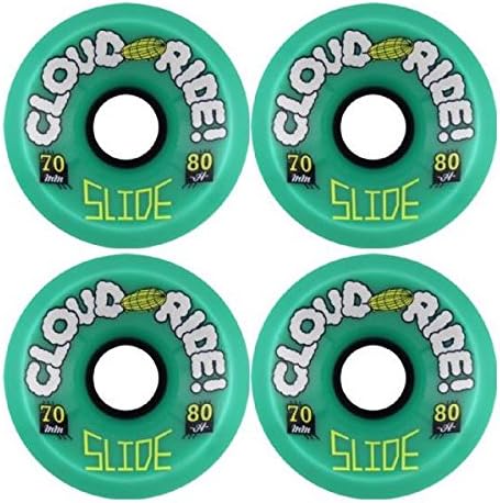 Cloud Ride Wheels Slide Teal Skateboard Wheels - 70mm 80a (Set of 4)