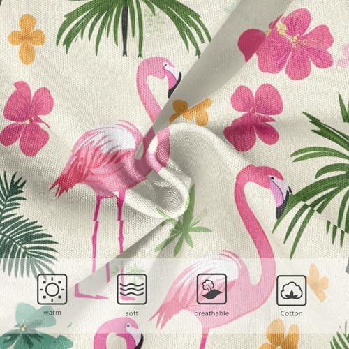 Wusikd Flamingo Palm Tree Girls' Underwear Cotton Hibiscus Girls Briefs Soft Toddler Underwear 2T3