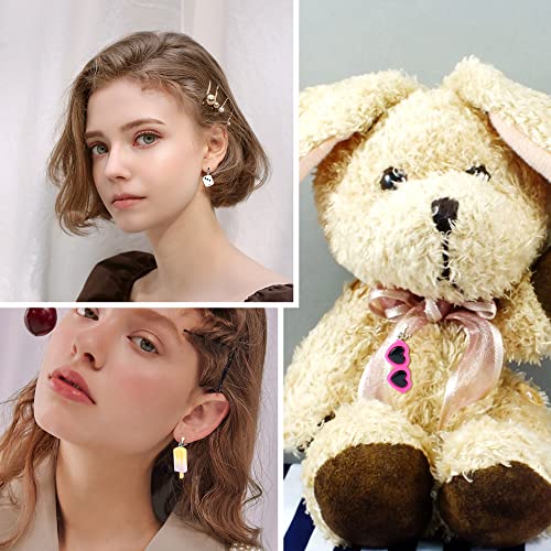 Jerywe 15 Pairs Clip On Earrings For Women Girls Cute Weird Earrings Funny Earrings Aesthetic Bear Butterfly Cherry Mushroom Dangle Earrings Non Piercing Clip On Earrings Rubber Pads Non Pierced Fake Earrings Jewelry #TOP1