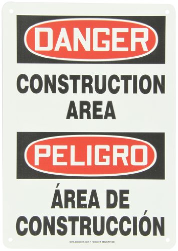 Panneau de chantier Danger en plastique Accuform SBMCRT135VP