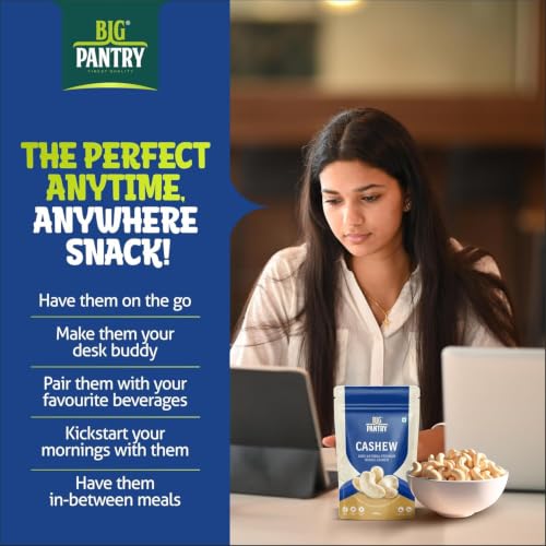 Image of BIG Pantry Raw Cashew Nuts 200g | Whole Kaju | Natural Raw Cashews | Protein Rich Dry Fruit | Gluten Free | Plant-Based Snack | Healthy Everyday Nut (Pack Of 2)