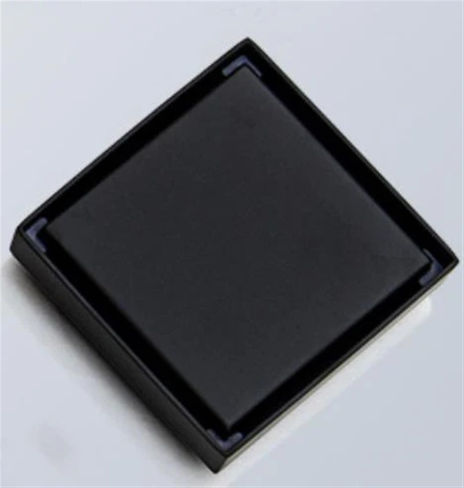 Drain de sol 10x10 cm en acier inoxydable noir pour douche italienne