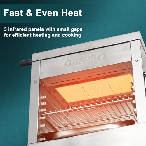 GASPRO Multi-Tasking Propane Infrared Steak Grill, XL Steakhouse & Cast-Iron Griddle 2-in-1 Outdoor Cooking Master, 125 in² Extra Large Cooking Area, Dustproof Foldable Panel