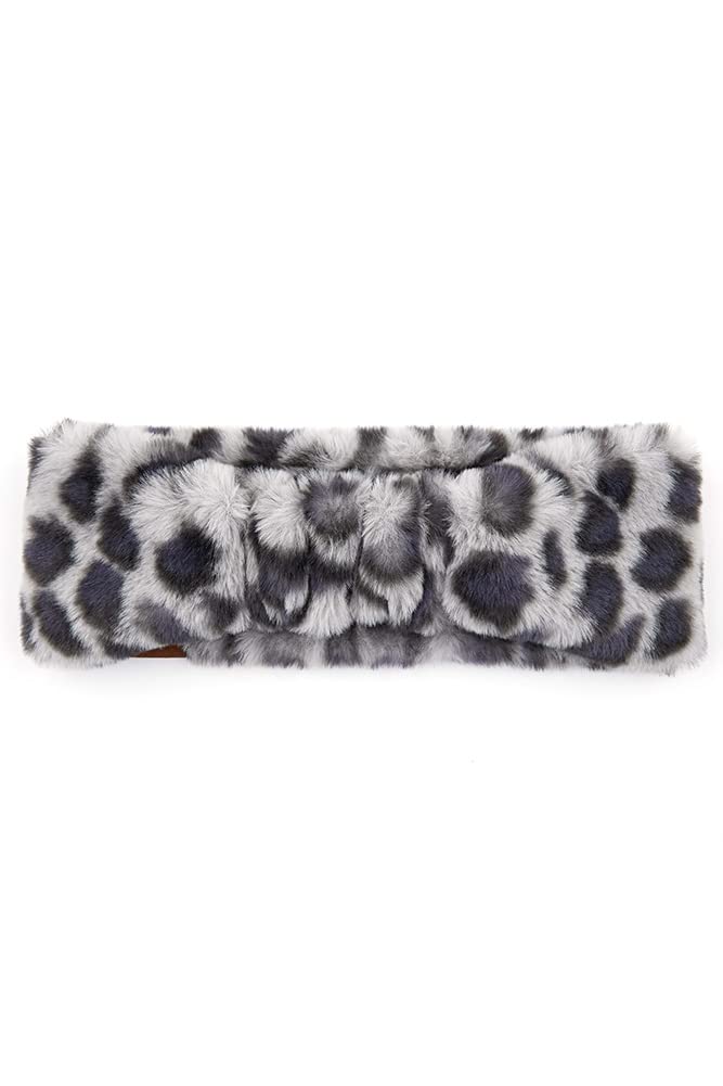 ScarvesMe Women Winter Soft Faux Fur Leopard Cheetah Animal Print Headband Headwrap