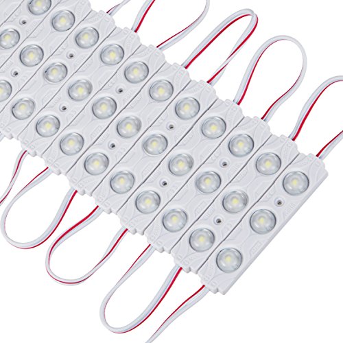 200pcs 160 Deg DC 12V Daylight White 0.72W Injection LED Module Backlight 2835 SMD Waterproof Decorative Light for Letter Sign Advertising with Tape Adhesive Backside
