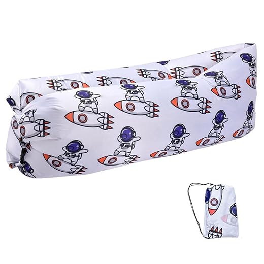 Beiruoyu Inflatable Lounger Air Chair Sofa Bed Sleeping Bag Couch for Beach Camping Lake Garden (Blue-2)