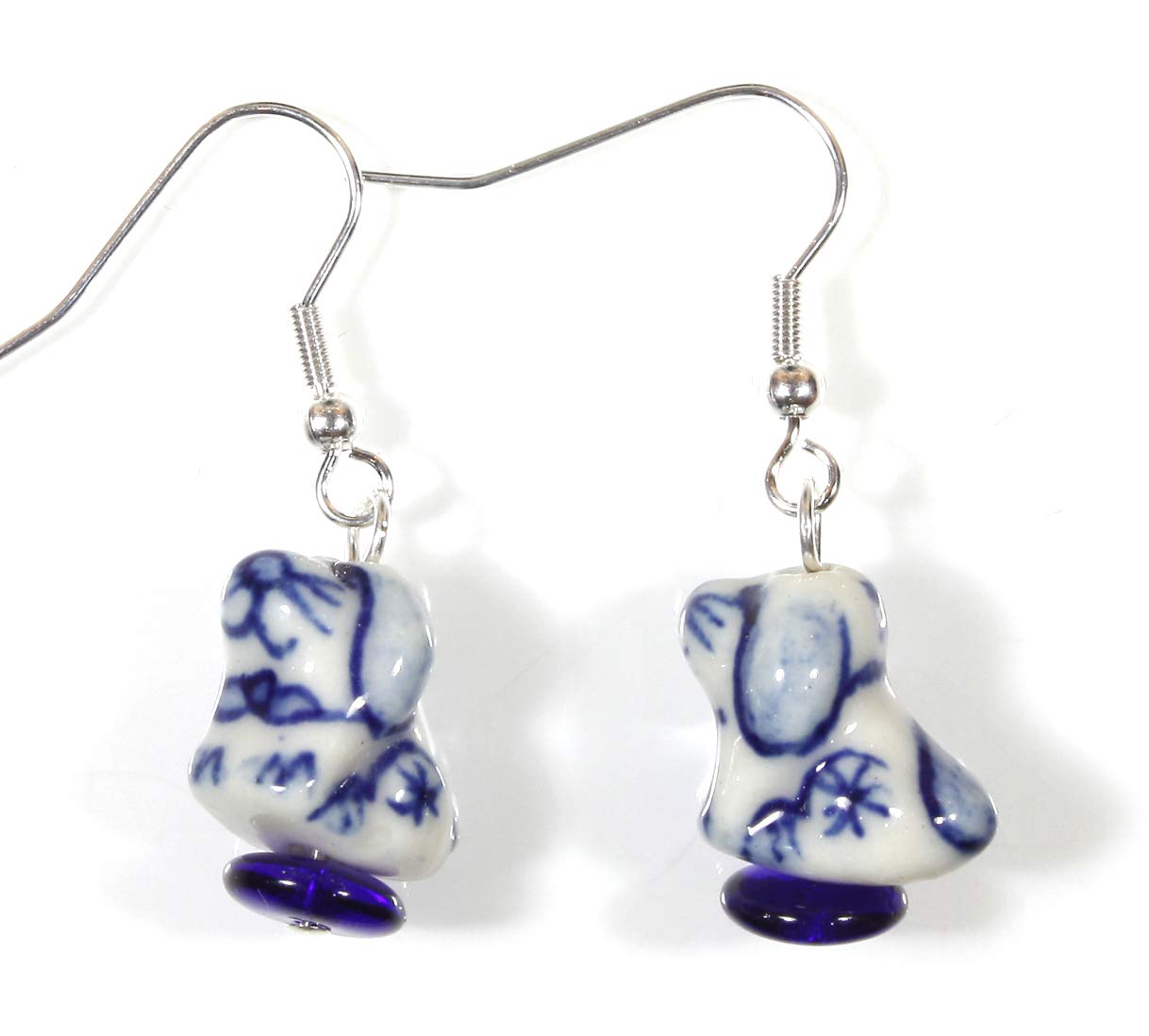Little Blue Puppy, White Porcelain Blue Delft Earrings-image-2