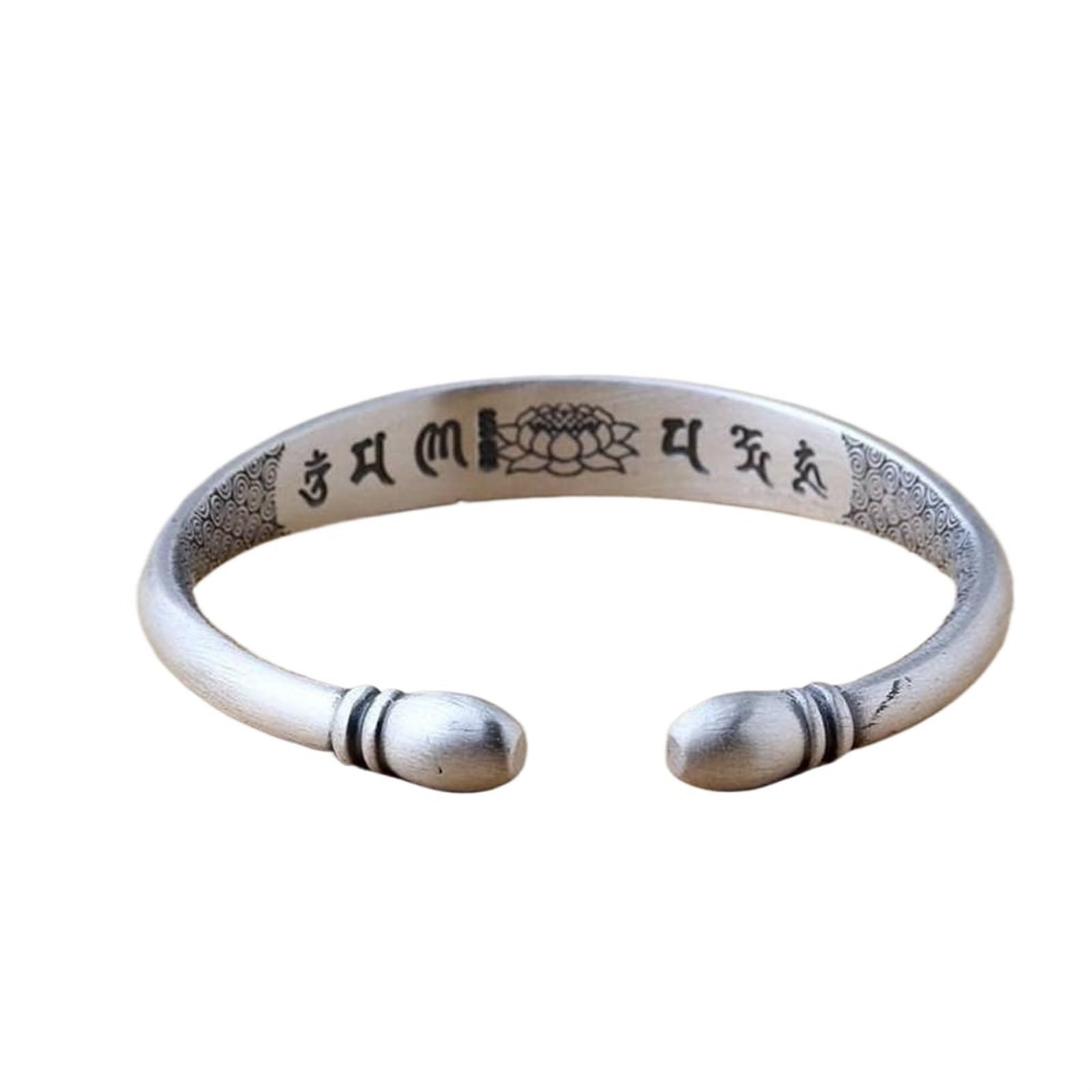 Bracciale in argento, bracciale rigido alla moda, braccialetto in argento 999 Bracciale aperto Zen us Detti buddisti femminili Bracciale in argento Come mostrato, i braccialetti possono essere regalat