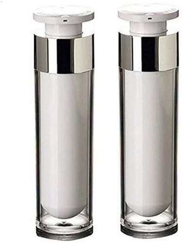 Botella de bomba sin aire de acrílico portátil vacía de 1.7 fl oz para maquillaje, crema facial, loción de aceite esencial, artículos de tocador