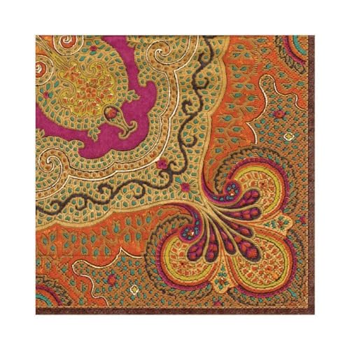 Caspari Jaipur Spice Paper Luncheon Napkins - 20 Per Package, 4 Packs