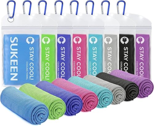 Image of KUEN [4 Pack] Cooling Towel (40 inchx12 inch), Ice Towel, Soft Breathable Chilly Towel, Microfiber Towel for Yoga, Sport, Running, Gym, Workout,Camping, Fitness, Workout & More Activities