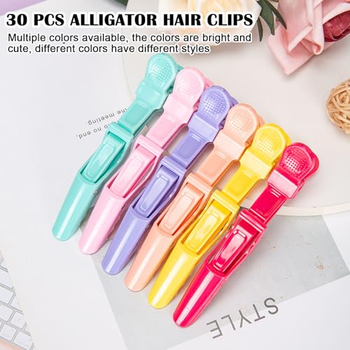 30 pinzas de cocodrilo para cabello coloridas miniatura 6