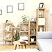 SONGMICS Bamboo Storage Shelf, 5-Tier Shelving Unit, Multifunctional, in the Entryway, Bathroom, Living Room, Balcony, Kitchen, 13 x 13 x 57.5 Inches, Light Bamboo UBCB55Y