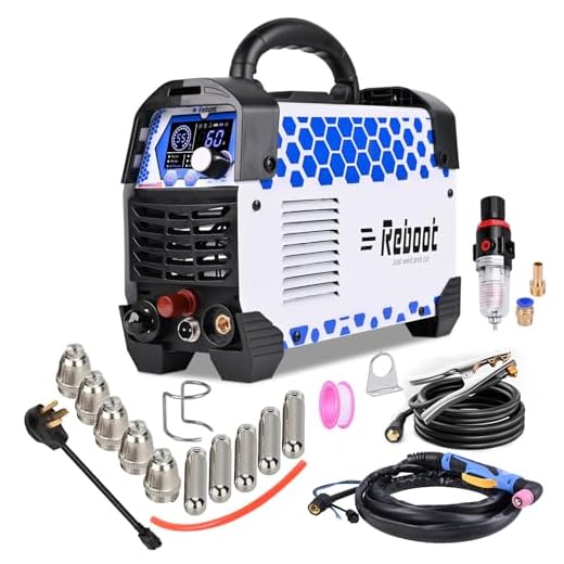 Plasma Cutter 45 Amps Reboot Portable AC 220V IGBT Inverter Air Plasma Cutting 1/2" Clean Cut CUT-45 High Frequency Duty Cycle for Aluminum Stainless Mild Steel Copper Iron Chrome