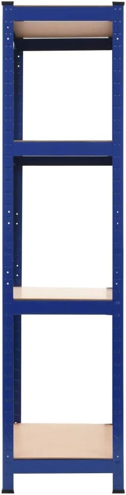 Heavy Duty Steel Shelving Units 2 Pack Blue 31.5"x15.7"x63" Storage Shelves with 4-Tier MDF Boards for Garage Kitchen Bathroom