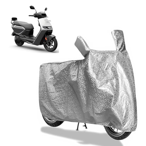 Image of Sulfar Bike Cover for Ather Rizta (Z /S /X (EV)) | Waterproof, Dustproof & UV Protected | All Weather Two Wheeler Cover (Silver) New 2026 Variants