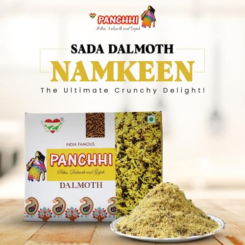 Image of PANCHI KA PETHA AUR DALMUT Regular Sada Dalmoth Namkeen (500G),Original Agra's Famous Crunchy & Spicy,Authentic Lentil Mix Indian Snack,Fresh & Tasty & For Tea Time Snack,Travel & Indian Occasions