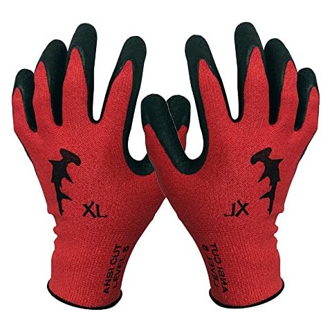 Hammerhead Spearguns Dentex Gloves - Nitrile Grip - Cut Resistant (Lv5) and Puncture Resistant (Lv3) - Medium Cover