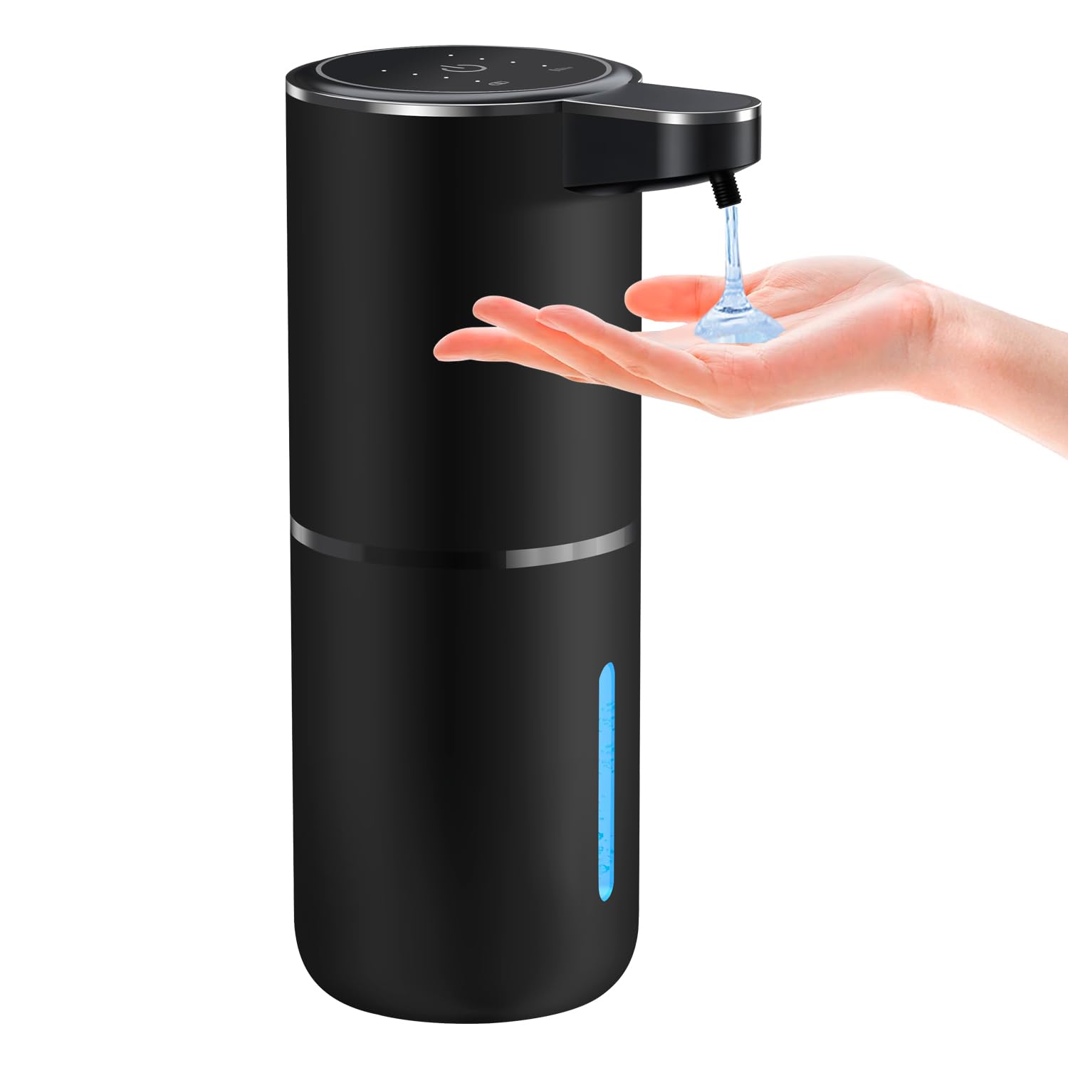 Automatic Liquid Soap Dispenser,4 Level Adjustable Liquid Dispenser, Rechargeable Soap Dispenser with USB Type C Rechargeable, 12.8oz/ 380ml Touchless Hand & Dish Dispenser for Bathroom, Kitchen