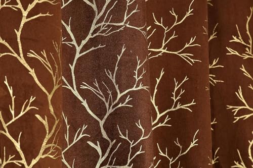 Image of Curtains 9 Feet Long for Living Room - Long Door & Window Curtain Set 1 Pcs Panel, Velvet Blackout & Stylish Parda for Home Decor & Office Coffee Colour 9 feet -1 pcs