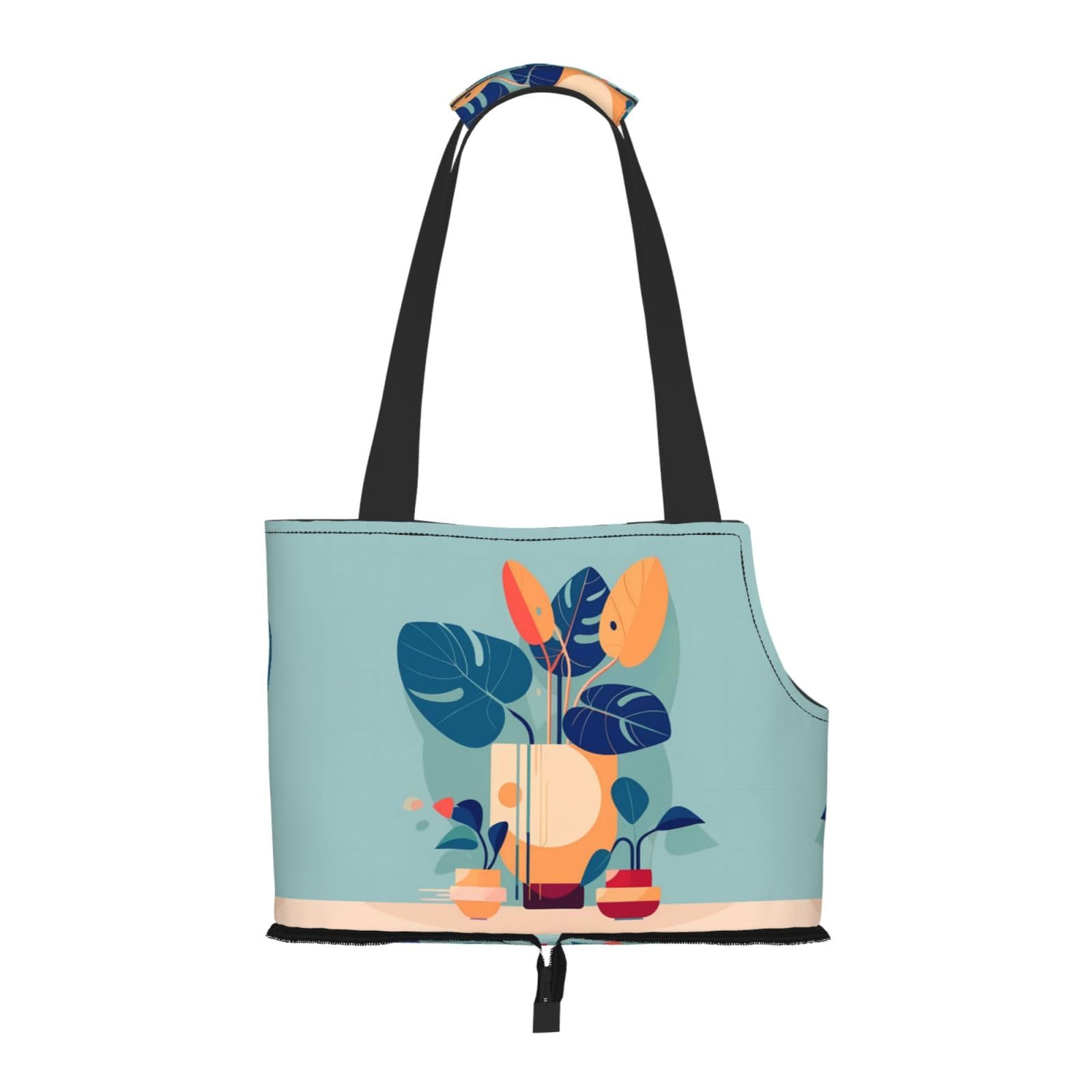 Blue Orange Turtleback Bamboo Pet Tote Bag - Waterproof and Wear-Resistant Portable Shoulder Bag for Small Dogs and Puppies