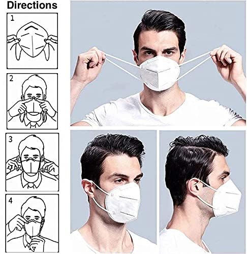 Arrakasta Crafts Anti Pollution N95 Reusable Unisex Face Mask, 10 Pack, 5 Layer Filtration, Ear Loop Style 1