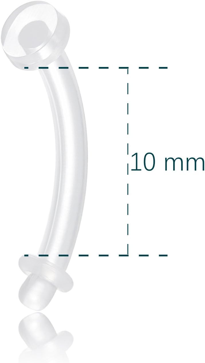 VCMART Plastic Belly Button Ring 14G Acrylic Navel Rings for Women Bioflex Belly Button Piercing Retainer for Sports Work Surgery 6/10/12/14/16/18MM - Image 4