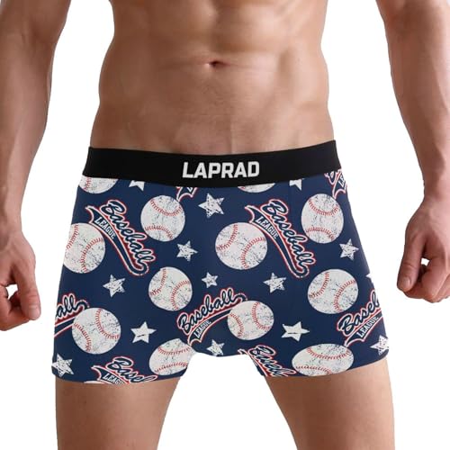 Laprad Men's Boxer Briefs Baseball Soft Underwear Stretch Boxer Shorts Leg2