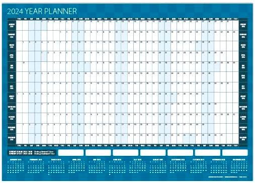 A2 / A4 2024 Wall Year Planner/Academic Year 2023/2024 Double Sided (A4 x 4 Planners)