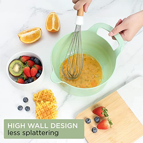 Cook With Color Mixing Bowls - 4 Piece Nesting Plastic Mixing Bowl Set With Pour Spouts And Handles (Ombre Mint) #TOP5
