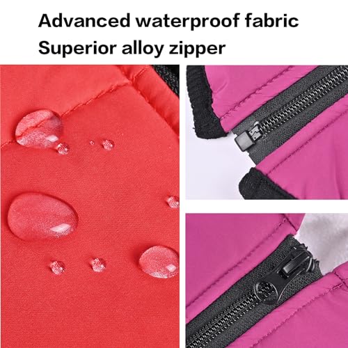 Hundejacke mit Geschirr, Wasserdichter Warmer Hund Wintermantel für Kleine Mittel Große Hunde, Hundemantel für Labrador Chihuahua Französische Bulldogge