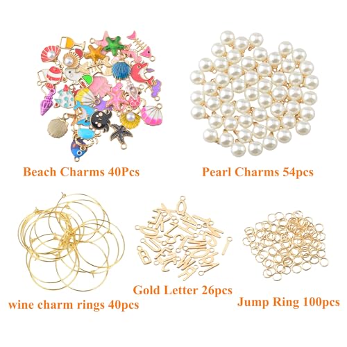 DIY Wine Glass Charm Kit - 50% Off Beach & Alphabet Charms