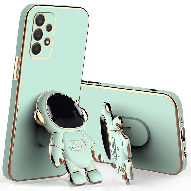 Image of for Samsung Galaxy A73 5G Case Cute 3D Astronaut Stand Design Camera Protection Shockproof Soft Back Cover (for Samsung Galaxy A73 5G, Mint)